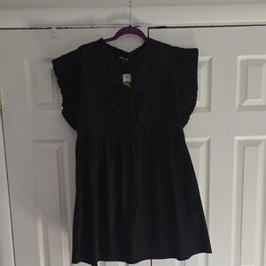 JODIFL Black Ruffle Sleeve Kids Dress